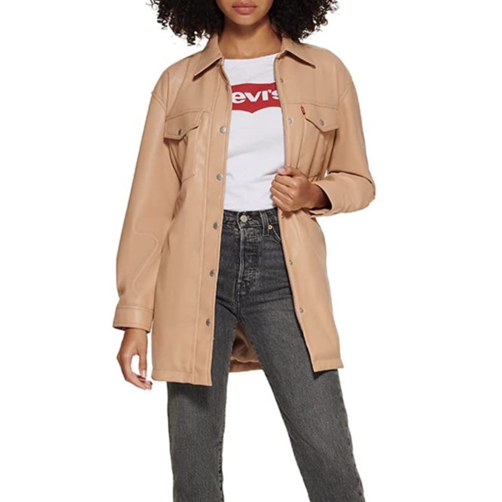 New Without Tags Levi’s Camel Leather Shacket